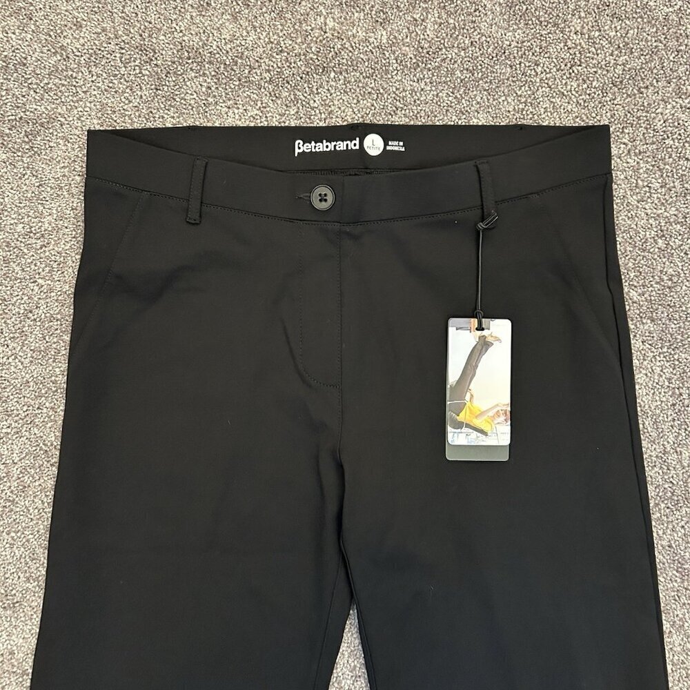Betabrand Womens Classic Dress Yoga Pant Petite Size L Black Bootcut Pull On NWT - Picture 5 of 16